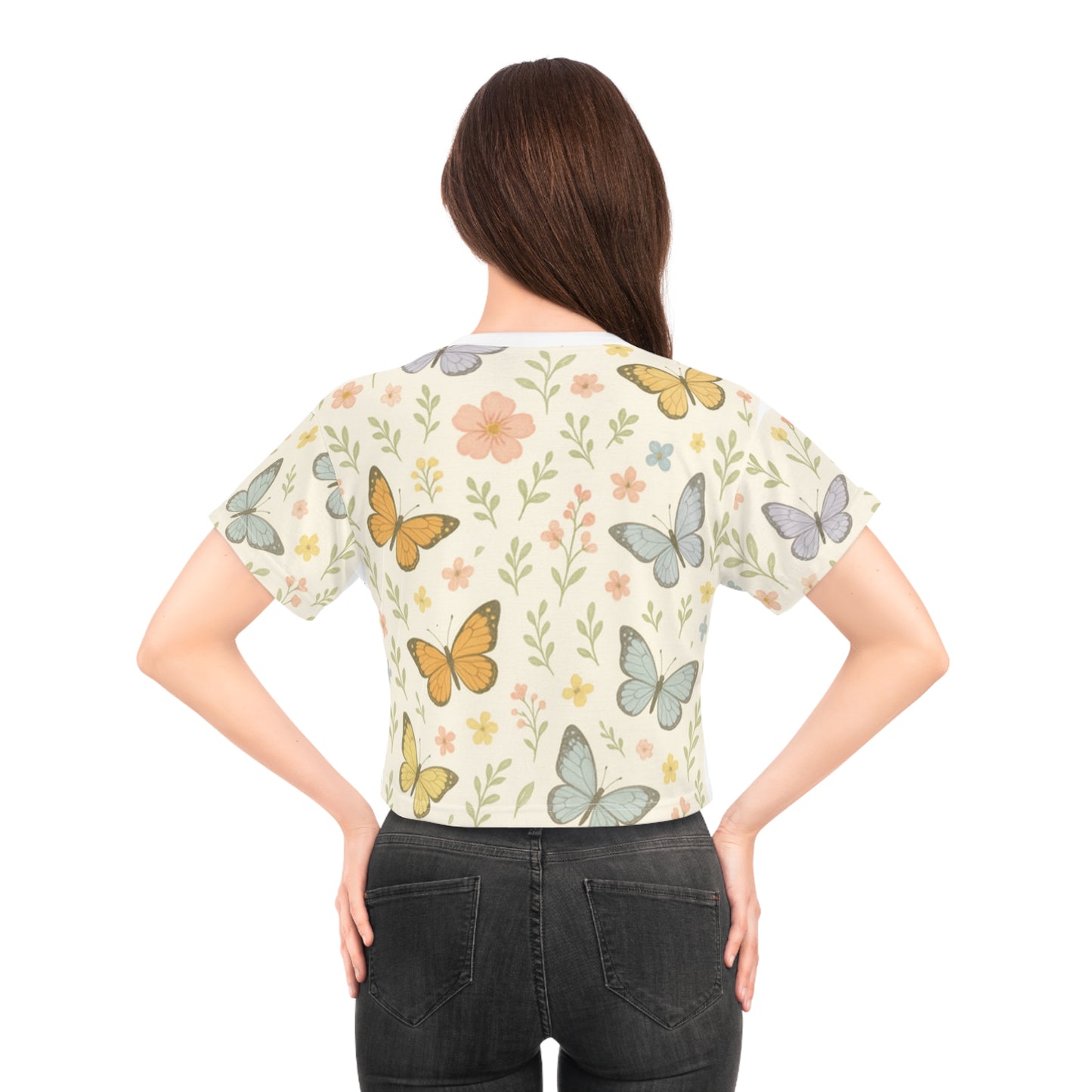 Butterfly Garden, Women's Crop Top