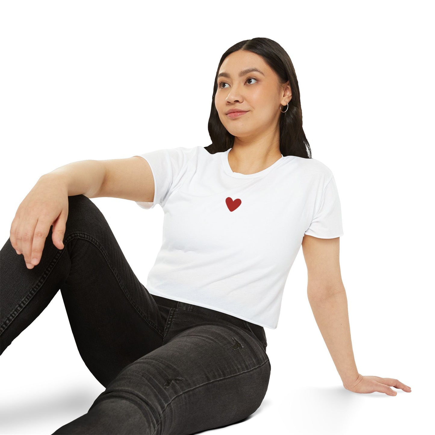 Just A Girl [Embroidery], Women's Baby Tee
