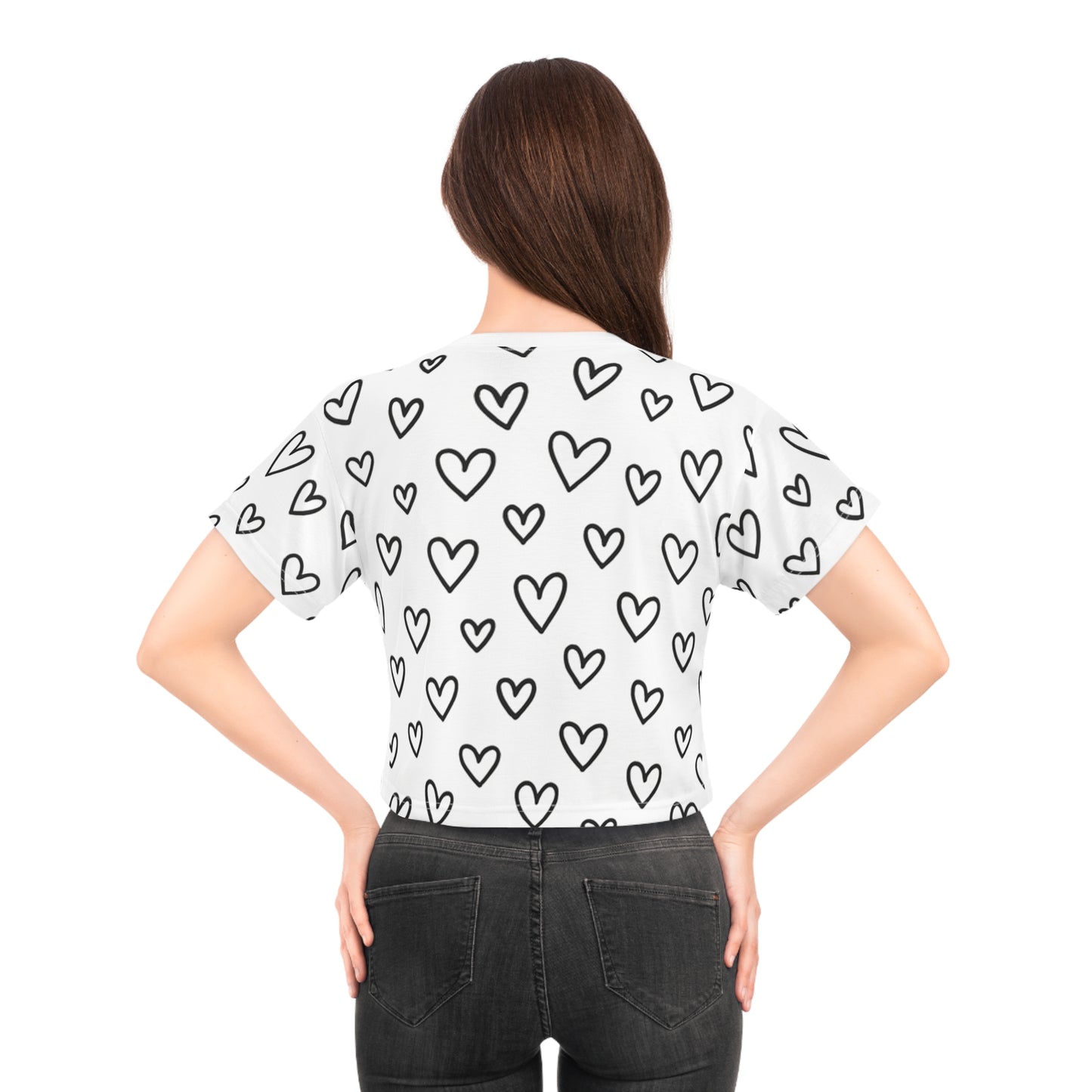 Doodle Hearts, Women's Crop Top